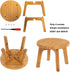 GOBAM Bamboo Step Stool - 7.3 inches Sturdy Foot Stool for Adults and Kids, Portable Wooden Stool for Kitchen and