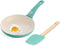 GreenLife 8” Frying Pan Skillet & Silicone Spatula, PFOA/PFAS-Free Ceramic Nonstick Cookware Set (Turquoise)