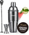 KITESSENSU Cocktail Shaker Set, Stainless Steel Martini Shaker with 24 Ounce Mixer, Jigger, Bar Spoon & Recipe Guide,