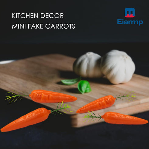 30 Pcs Mini Artificial Fake Vegetables Carrots Decor - Faux Lifelike Simulation Plastic Carrot for Home House Kitchen