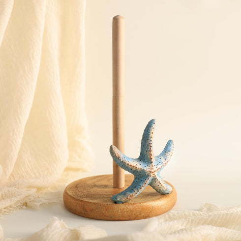 Bicuzat Countertop, Retro Starfish Style Paper Towel Holder Stand, Resin Starfish Crafts Display for Kitchen Cafe
