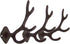 Rustic 4-Point Deer Antler Cast Iron Wall Hook, 5.6 Inch (Set of 3)