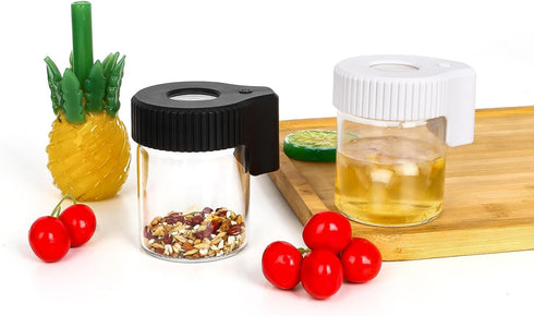 Magnifying Jar with Light, Light-Up LED Transparent Glass Air Tight Storage Jar