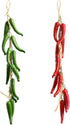 Artificial Hanging Pepper String 2 Sets, Lifelike Hot Chili Vegetable Fruit Garland for Home Kitchen Party Decoration