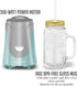 OVENTE Electric Personal Portable Blender, 18 Ounce Drink Mixer with Glass Jar and Stainless Steel Blades (Turquoise)