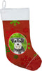 Caroline's Treasures CK4016CS Christmas Snowflakes Schnauzer #2 Stocking, Fireplace Hanging Decor for Holidays