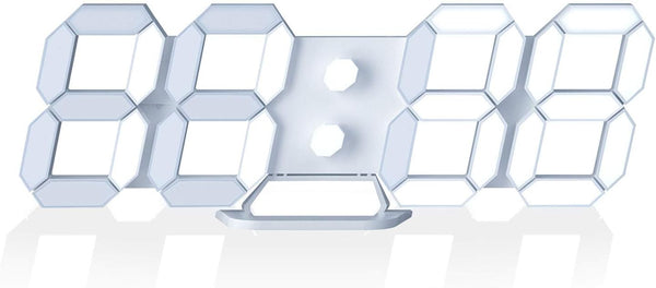 EDUP HOME 3D LED Digital Wall Clock/Desk Alarm Clock with Remote Control, 9.7" LED Night Light