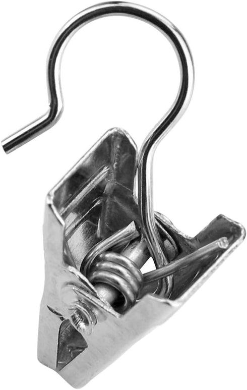 JANYUN 120 Pack Heavy-Duty Hook Clip Set, Metal Curtain Clips for Home Party Decoration, Silver