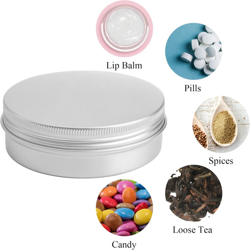 Tosnail 36 Pack 4 oz Aluminum Round Tins, Empty Tins Candle Tins Spice Tins with Screw Top Lids