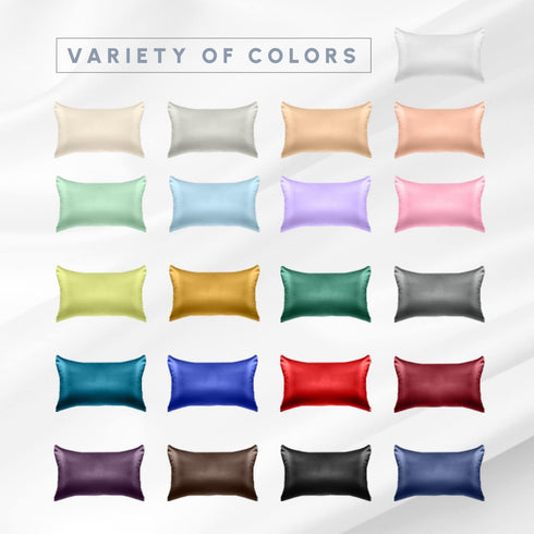 2-Pack Set Box-2-Piece Set, Elegant Comfort Cooling Viscose Satin Pillowcase with Hidden Zipper Closure, Silky Smooth