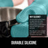 Gorilla Grip 4 Piece Silicone Oven Mitt and Trivets Set, Waterproof, Cotton Lined, BPA-Free, Turquoise