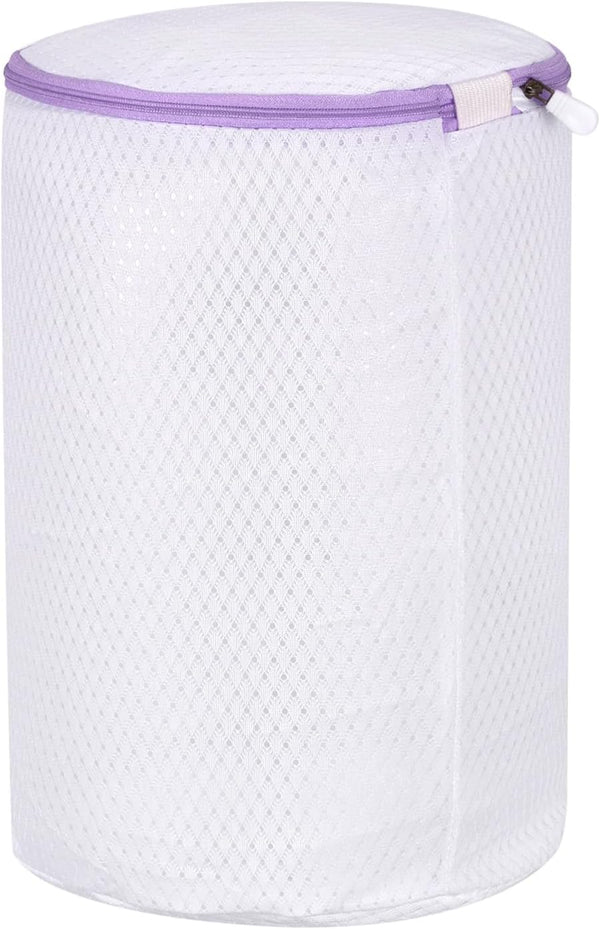 uxcell Shoes Washing Bag, 7.9 x 15 Inch Cylinder Mesh Laundry Bags for Sneakers and Delicates