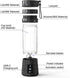 Portable Blender Bottles, Personal Mini Blender for Shakes & Smoothies, 13oz USB-C Rechargeable (Black)