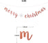 Rose Gold Glitter Merry Christmas Banner - Great for Holiday Home Mantle Fireplace Party Decorations