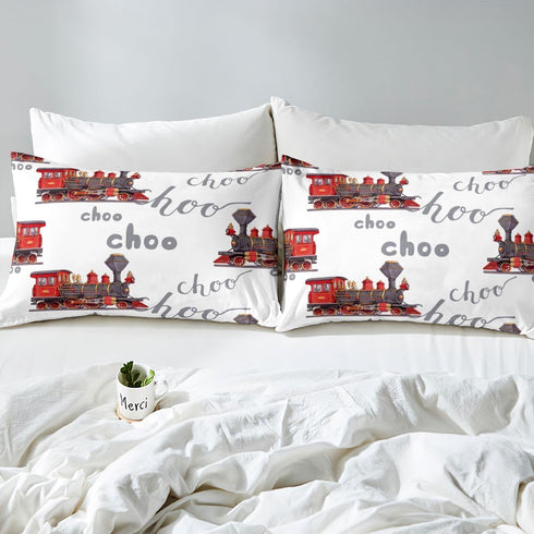 Set Set Cartoon Car Bed Sheet Kids Train Fitted Sheet Boys Girls Choo-Choo Rail Roads Tracks Decor Bedding Microfiber