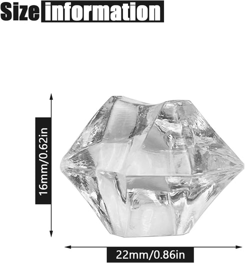 Fake Crushed Ice Cubes, 150 pcs 16*22 mm Artificial Acrylic Crystal Rocks for Vase Fillers and Wedding Decoration