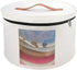 Hat Box for Women, Large Round Felt Hat Carrier Case Organizer for Wide-Brim Cowboy Hats, Foldable with Lids - White