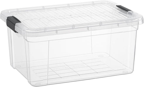 Superio Clear Plastic Storage Bin with Lid, 11 Qt, Non-Toxic, BPA Free, Stackable Plastic Tote