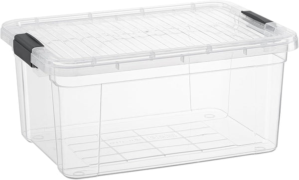Superio Clear Plastic Storage Bin with Lid, 11 Qt, Non-Toxic, BPA Free, Stackable Plastic Tote