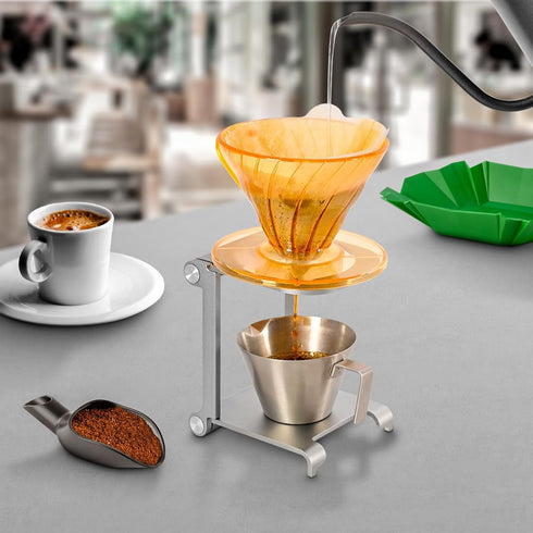 CAFEMASY Pour Over Coffee Dripper Stand, Foldable Aluminum Coffee Dripper Station for Portable Espresso