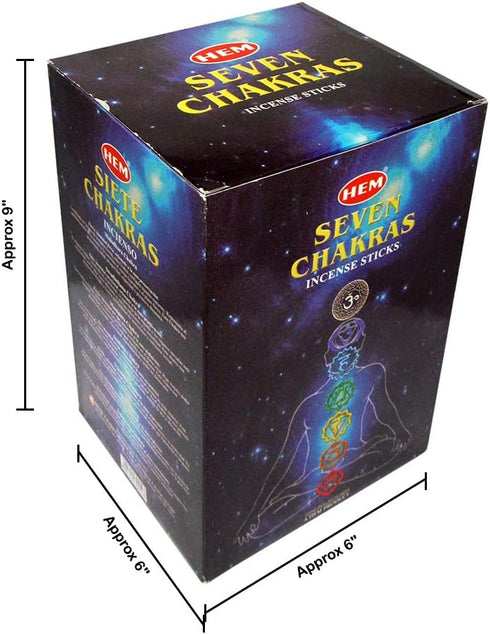 HEM 7 Chakra Incense Sticks (35 Sticks 12 Box) - Natural Fragrance for Aromatic Rooms