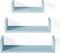 SRIWATANA Floating U Shelves Wall Mounted, Solid Wood Wall Shelves Set of