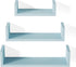 SRIWATANA Floating U Shelves Wall Mounted, Solid Wood Wall Shelves Set of