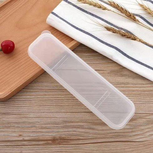 OriGlam Portable Flatware Box, Simple Travel Tableware Storage Case for Cutlery Kit (White)