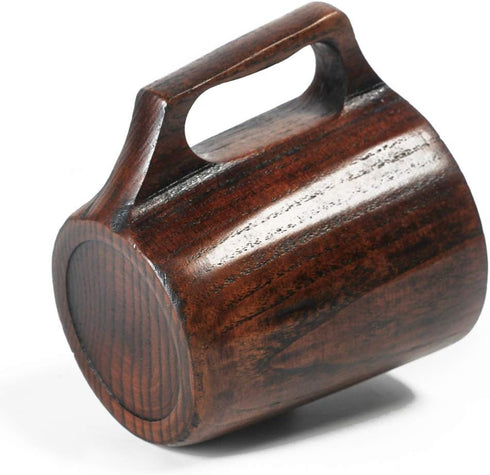 14 oz Wood Cup Coffee Mug for Men, Unique Small Wooden Tankard, Portable Outdoor Viking Mug, Fancy Beer Mugs
