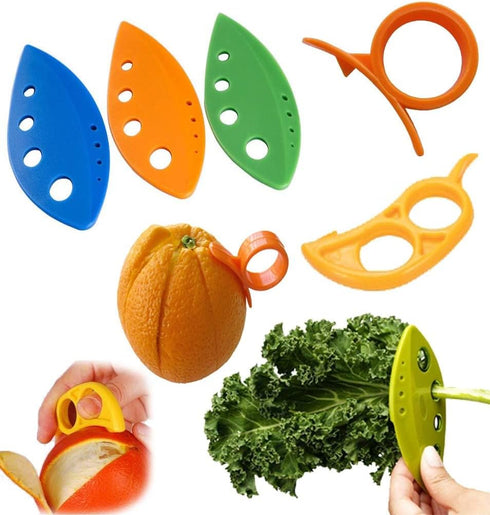 Bright Kitchen 3 Herb Stripper + 2 Citrus Peelers - Kale Tool Rosemary Dill