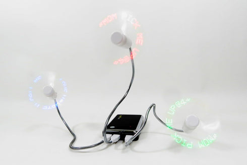 PowerTRC LED Programmable Message Fan with Customized Drawing, USB Powered (Green LED)