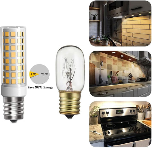 E17 LED Bulb 3 Pack, Microwave Oven Appliance Light Bulb for Over Cooker Lamp, 7W