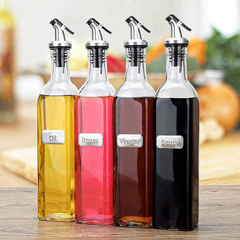 Auconda 5 Pack Oil Spouts, Olive Oil Vinegar Bottle Stopper Dispenser with Tube Brush, Leakproof Bottle Spouts