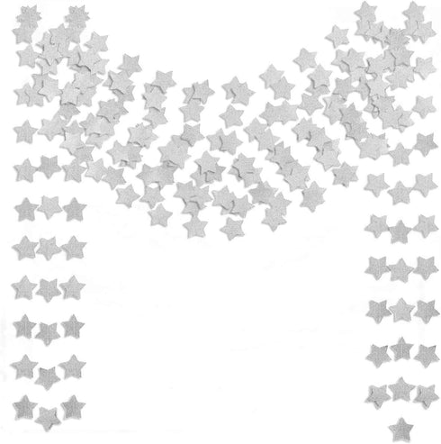 6 Pcs Glitter Silver Star Paper Garland for Christmas Birthday Party Decorations, Sparkling Bunting Banner (50 Feet)