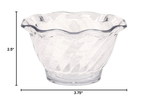 G.E.T. DD-50-CL-EC Plastic Tulip Ice Cream/Dessert Dish, 5 Ounce, Clear (Set of 4)