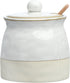 Creative Co-Op White Stoneware Sugar Pot with Lid