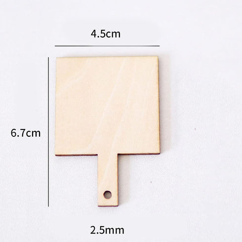 30 Pcs Mini Wooden Cutting Board with Handle, Unfinished Wood Blank Paddle Chopping Board for Kitchen DIY Decor