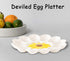 YU&CH Ceramic Sunflower Deviled Egg Tray - White Egg Platter For Party