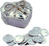 Arras De Boda Gift Set with Coins, 9 Styles, Wedding Metal Boxes for Spanish Matrimony Ceremony (Heart Shaped with Bow)