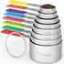 Wildone 8-Piece Measuring Cups Set, Stainless Steel Nesting Cups for Dry and Liquid Ingredients, Dishwasher Safe
