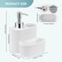 3 1 Countertop Shinowa Soap Dispenser with Sponge Holder, Marble Look Liquid Hand and Dish Soap Dispenser and Sponge