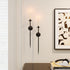 Candle Wall Sconce Set of 2, Large Twisted Wall Mount Metal Black