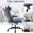 Blue Gaming Chair - Ergonomic High Back Office Desk Chair with Adjustable Lumbar Support, Flip-Up Arms & Headrest - PU