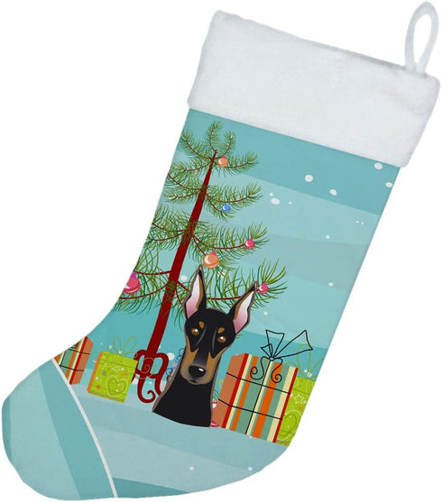 Caroline's Treasures Christmas Tree and Doberman Christmas Stocking, Holiday Decor
