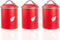Self-Care Saf-Care Kitchen Canisters, Valentine Red Canister Set with Tight Sealed Lids, Set of 3, SC-002