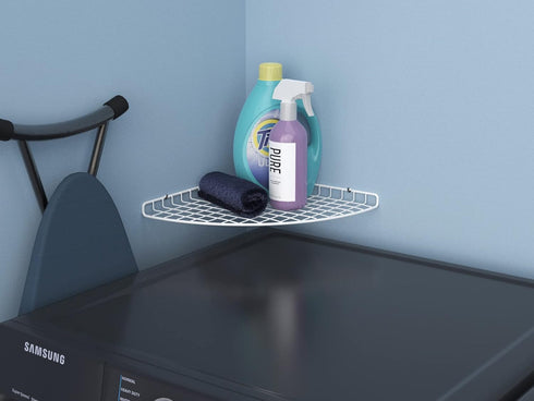 ClosetMaid 8282 Corner Shelf Organizer, Wall Mount Hanging Corner Shelves, Durable Steel, White