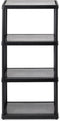 Gracious Living 4 Shelf Fixed Height Solid Light Duty Storage Unit, 12 x 24 x 48" for Home, Garage, Black
