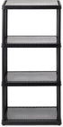 Gracious Living 4 Shelf Fixed Height Solid Light Duty Storage Unit, 12 x 24 x 48" for Home, Garage, Black