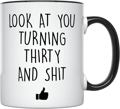 YouNique Designs Funny Turning 30, 30th Birthday Coffee Mug for Him, 11 Ounces, Cup for 30 Year Old Men