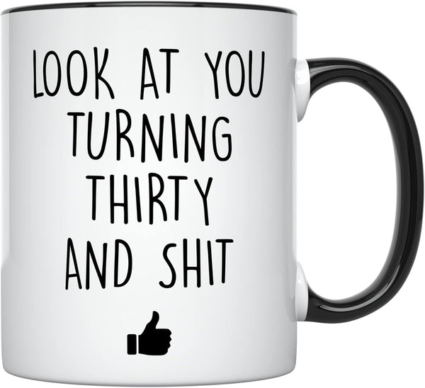 YouNique Designs Funny Turning 30, 30th Birthday Coffee Mug for Him, 11 Ounces, Cup for 30 Year Old Men